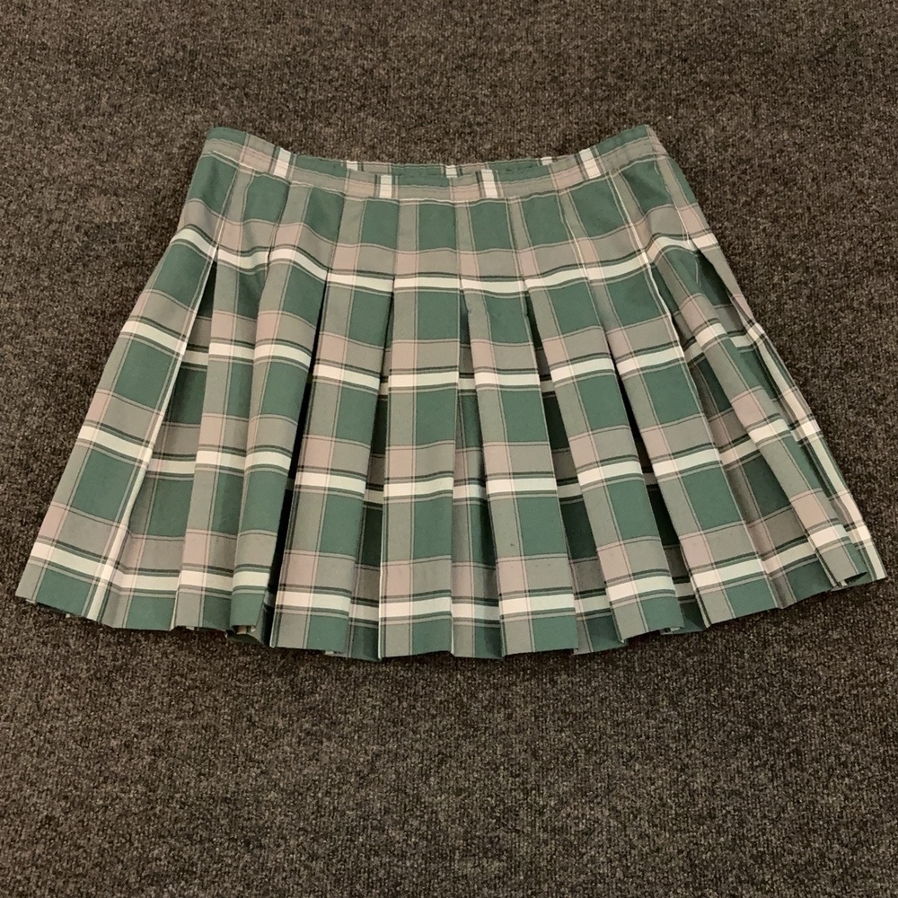 Dennis Skirt Girls 20 Green Plaid Pleated School Uniform Union Made USA J21
